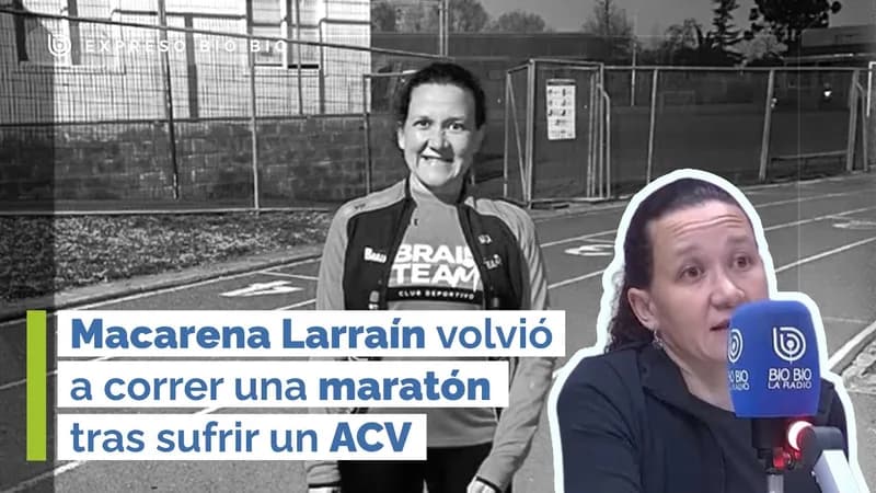 Portada del video en YouTube «Macarena Larraín volvió a correr una maratón tras sufrir un ACV (Bio Bio)»